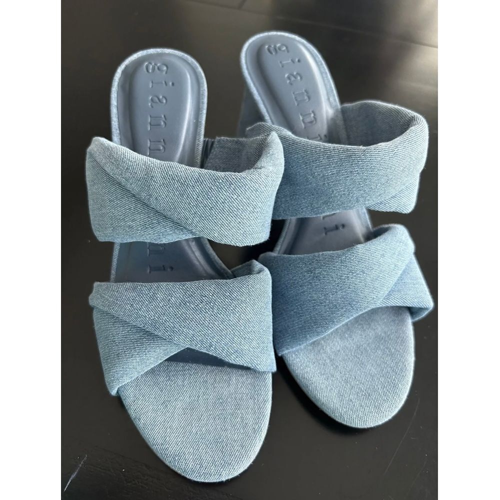 Gianni bini Chic Denim Block Heel Mules - Versatile Summer‎ Sandals - Picture 7 of 7